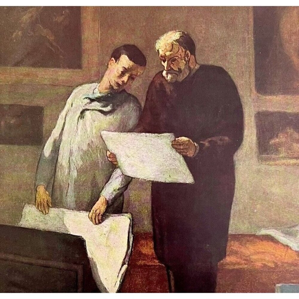 Advice To A Young Artist Daumier Colorplate Art Print 1939 Antique LGADCP